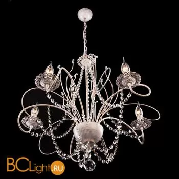 Люстра Eurosvet Iviya 10002/5 белый с золотом/прозрачный хрусталь Strotskis - Фото 1