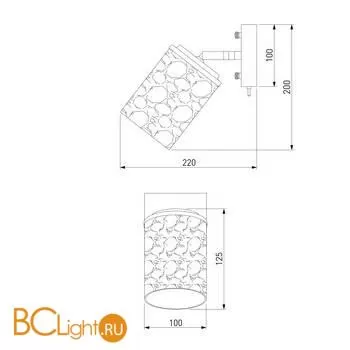 Настенный светильник Eurosvet Jackice 20095/1 черный / золото - Фото 2