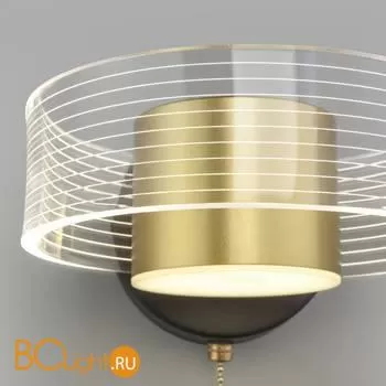 Настенный светильник Eurosvet Jet 90244/1 черный / золото - Фото 0