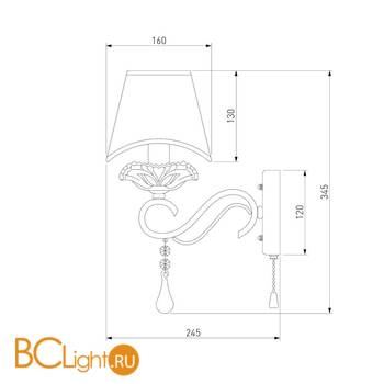 Бра Eurosvet Kelly 10085/1 хром/прозрачный хрусталь Strotskis - Схема