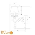 Бра Eurosvet Kelly 10085/1 хром/прозрачный хрусталь Strotskis - Схема