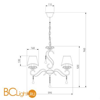 Люстра Eurosvet Kelly 10085/5 хром/прозрачный хрусталь Strotskis - Схема