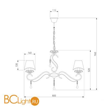 Люстра Eurosvet Kelly 10085/8 хром/прозрачный хрусталь Strotskis - Схема