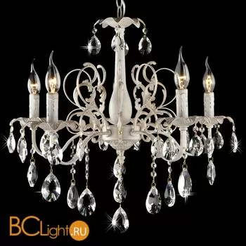 Люстра Eurosvet Kiva 3113/5 белый с золотом/прозрачный хрусталь Strotskis