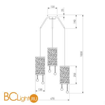 Подвесной светильник Eurosvet Laguna 50056/3 хром - Схема