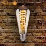 Лампа Eurosvet FDL 8W 3300K E27 (ST64 спираль тонированный) 8W - Фото 0