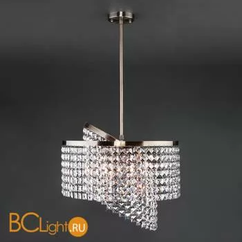 Подвесной светильник Eurosvet Leoni 10090/5 античная бронза/прозрачный хрусталь Strotskis - Фото 0