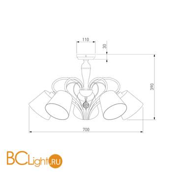 Потолочная люстра Eurosvet Lilly 60074/5 античная бронза - Схема