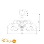 Потолочная люстра Eurosvet Lilly 60074/5 античная бронза - Схема