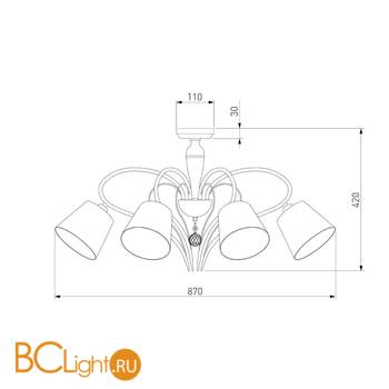 Потолочная люстра Eurosvet Lilly 60074/8 античная бронза - Схема