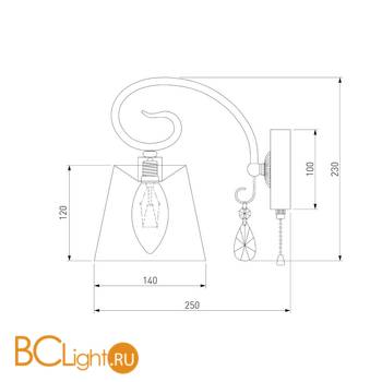 Бра Eurosvet Liona 60065/1 серебро - Схема