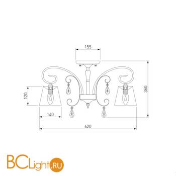 Потолочная люстра Eurosvet Liona 60065/5 серебро - Схема
