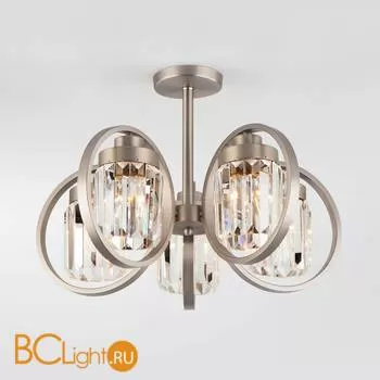 Потолочная люстра Eurosvet Loraine 10095/5 сатин-никель/прозрачный хрусталь Strotskis