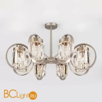 Потолочная люстра Eurosvet Loraine 10095/8 сатин-никель/прозрачный хрусталь Strotskis