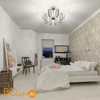 Потолочная люстра Eurosvet Loraine 10095/8 сатин-никель/прозрачный хрусталь Strotskis - Фото 0