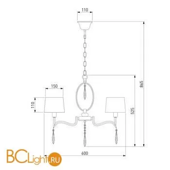 Люстра Eurosvet Madera 10127/5 хром - Фото 4