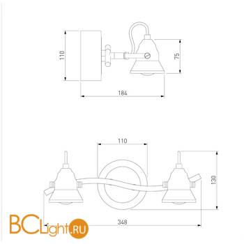 Бра Eurosvet Magnum 20062/2 хром/венге - Схема