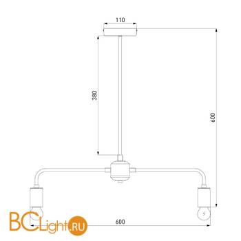 Потолочная люстра Eurosvet Mikko 70053/5 черный/золото - Схема