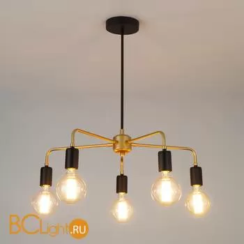 Потолочная люстра Eurosvet Mikko 70053/5 черный/золото - Фото 0