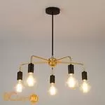 Потолочная люстра Eurosvet Mikko 70053/5 черный/золото - Фото 0