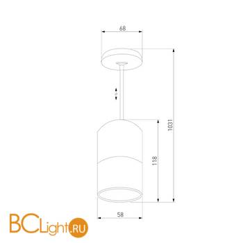 Подвесной светильник Eurosvet Mini Topper 50146/1 черный - Схема