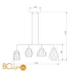 Подвесной светильник Eurosvet Moire 50084/4 черный - Схема