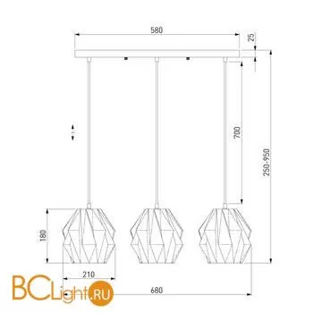 Подвесной светильник Eurosvet Moire 50137/3 черный a056835 - Фото 3
