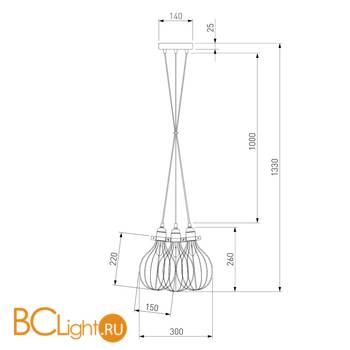 Подвесной светильник Eurosvet Moll 50059/3 черный - Схема
