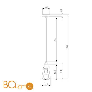 Подвесной светильник Eurosvet Newark 50064/1 черный - Схема