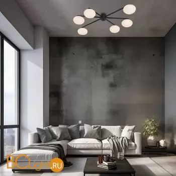 Потолочный светильник Eurosvet Opaline new 70220/6 черный a065765 - Фото 2