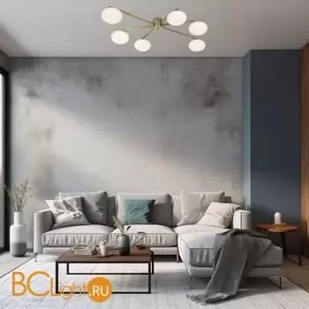 Потолочный светильник Eurosvet Opaline new 70220/6 латунь a065766 - Фото 2