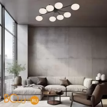 Потолочный светильник Eurosvet Opaline new 70220/8 черный a065767 - Фото 2