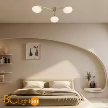 Потолочный светильник Eurosvet Opaline new 70220/3 латунь a065763 - Фото 2