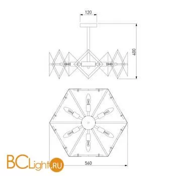Люстра Eurosvet Origami 60121/6 латунь - Фото 3