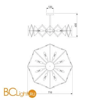 Люстра Eurosvet Origami 60121/8 латунь - Фото 2