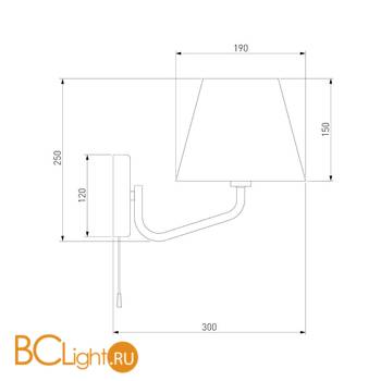 Бра Eurosvet Ornato 70074/1 белый - Схема