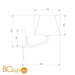 Бра Eurosvet Ornato 70074/1 черный - Схема