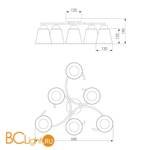 Потолочная люстра Eurosvet Phortos 60075/6 античная бронза - Схема