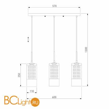 Подвесной светильник Eurosvet Pilar 50148/3 хром - Схема