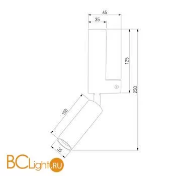 Бра Eurosvet Pitch 40020/1 LED черный/латунь a061312 - Фото 2