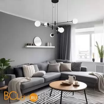 Подвесной светильник Eurosvet Planet new 70146/6 черный a062030 - Фото 1