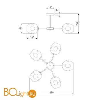 Люстра Eurosvet Polla 30154/5 хром - Фото 3
