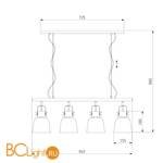 Подвесной светильник Eurosvet Projector 50083/4 белый - Схема