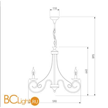 Люстра Eurosvet Provence 22404/8 золото - Схема
