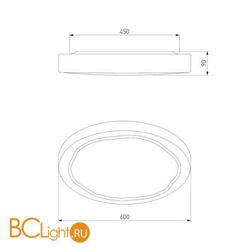 Потолочный светильник Eurosvet Range 40006/1 LED кофе 70W - Схема