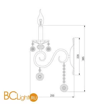 Бра Eurosvet Ravenna 10104/1 античная бронза/прозрачный хрусталь Strotskis - Фото 2