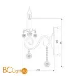 Бра Eurosvet Ravenna 10104/1белый с золотом/тонированный хрусталь Strotskis - Фото 2