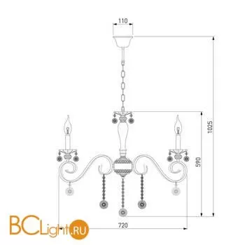 Люстра Eurosvet Ravenna 10104/8 белый с золотом a045542 - Фото 1