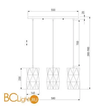 Подвесной светильник Eurosvet Reprise 50145/3 белый a056836 - Фото 3