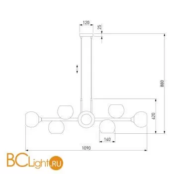 Подвесной светильник Eurosvet Roger 70113/8 дымчатый - Фото 1
